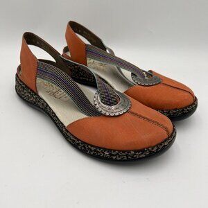 Rieker Womens Criss Cross Round Toe Coral Slingback Sandals Size US 5.5 EUR 36